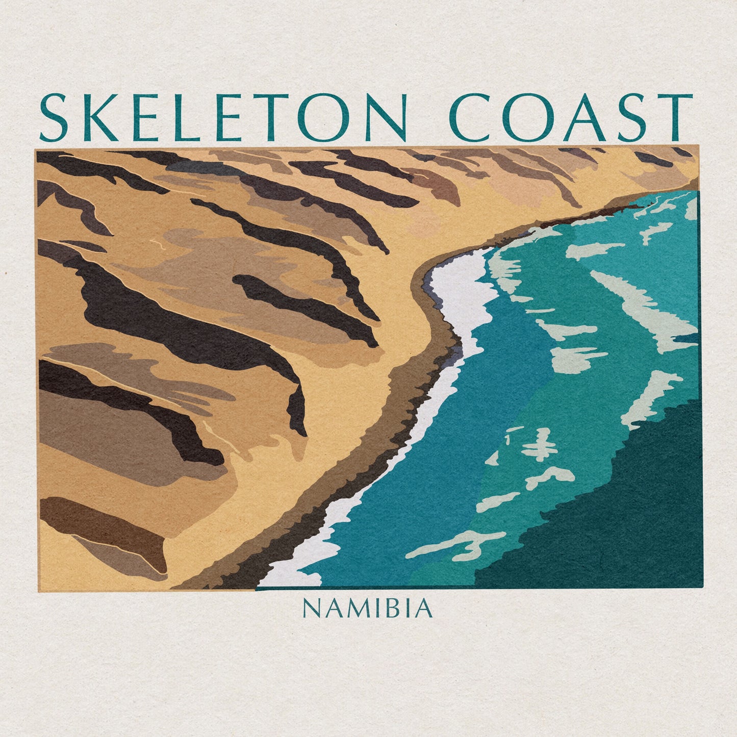 Art print of the Skeleton Coast in the Namib Desert, Namibia, by VCBD Studios