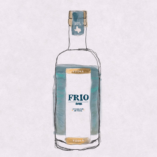Art print of Frio River Vodka bottle on a neutral background by VCBD Studios