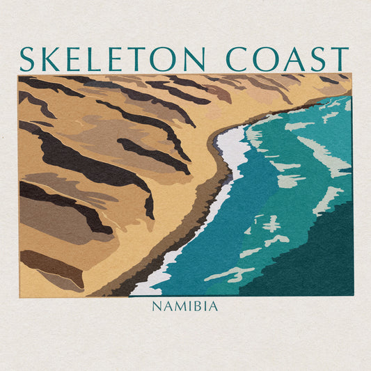 Art print of the Skeleton Coast in the Namib Desert, Namibia, by VCBD Studios